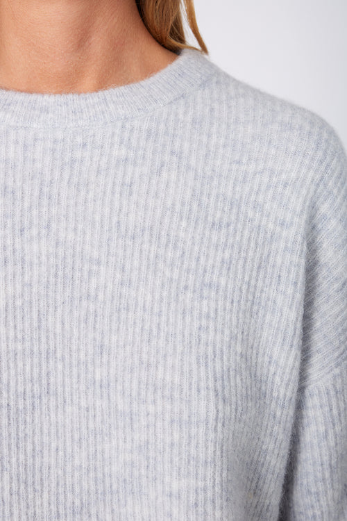 scanner ribbed tee sweater / misty blue marle