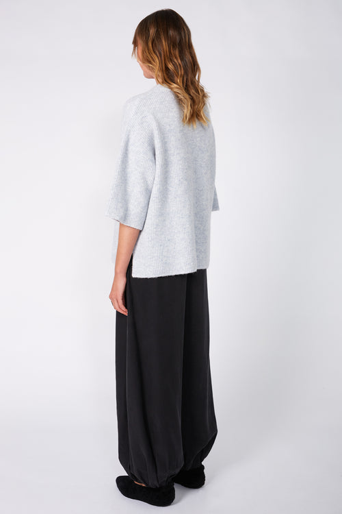 scanner ribbed tee sweater / misty blue marle