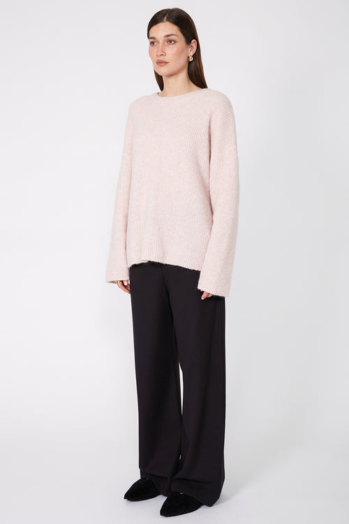 scanner ribbed sweater / sand rose
