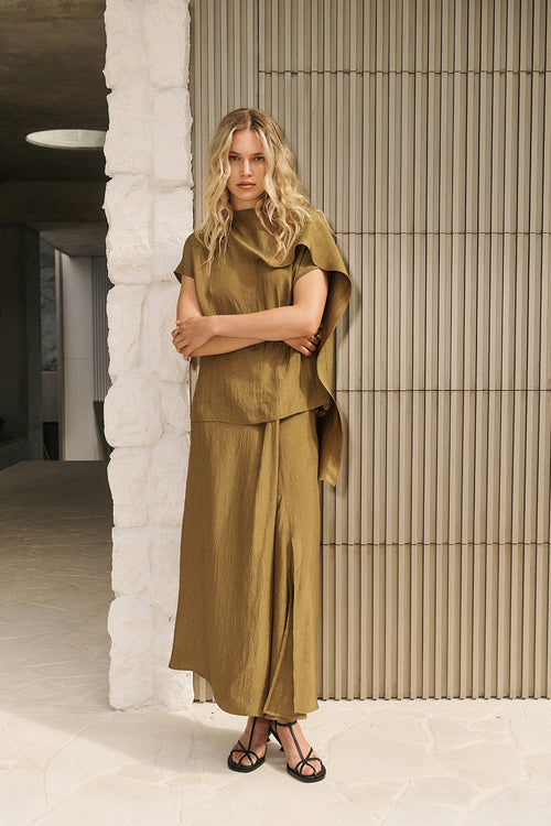 scarf top / gold