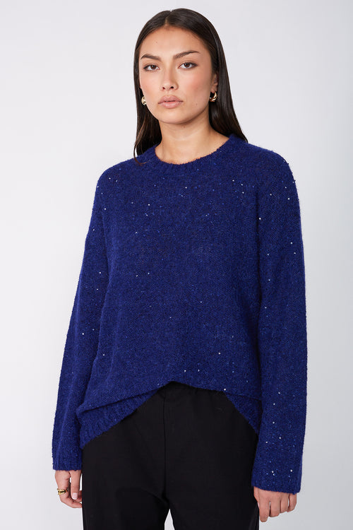 server sequin sweater / cobalt sequin