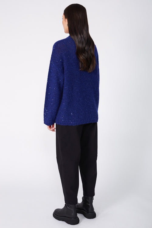 server sequin sweater / cobalt sequin