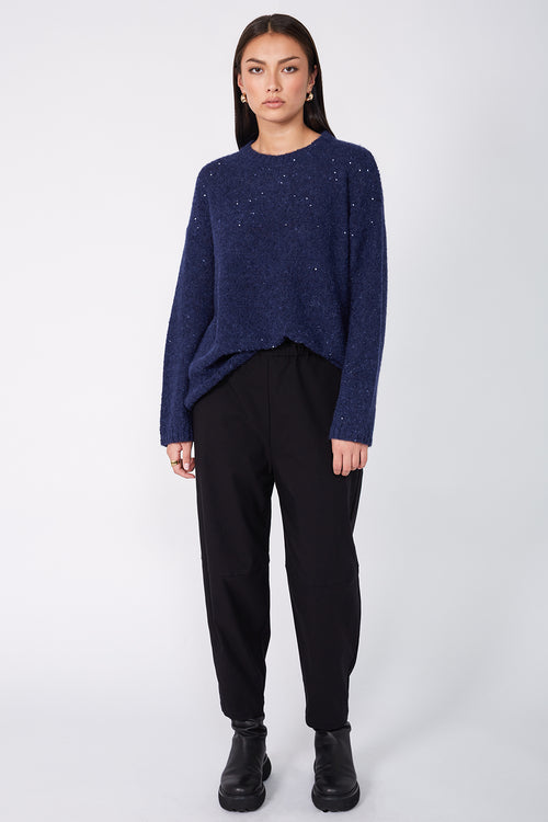 server sequin sweater / navy sequin
