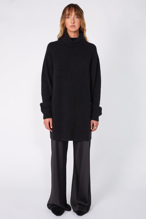 service sweater dress / black