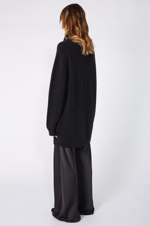 service sweater dress / black