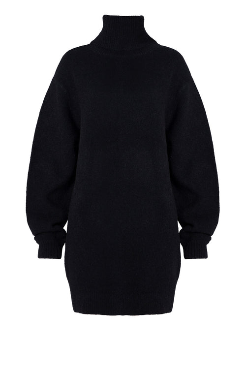 service sweater dress / black