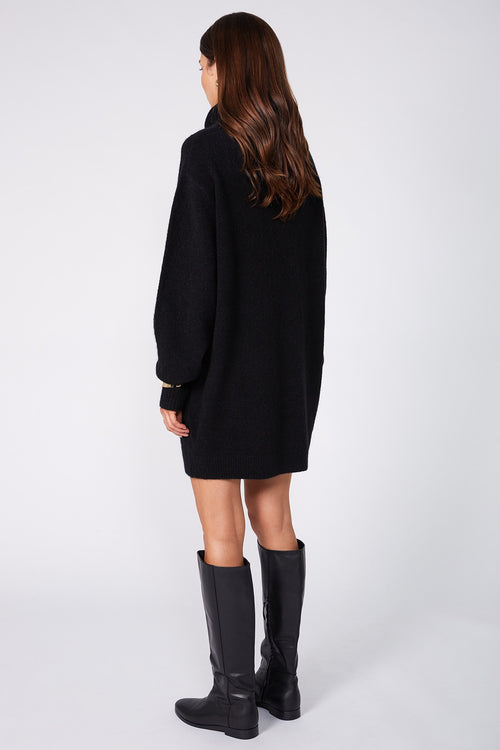 service sweater dress / black