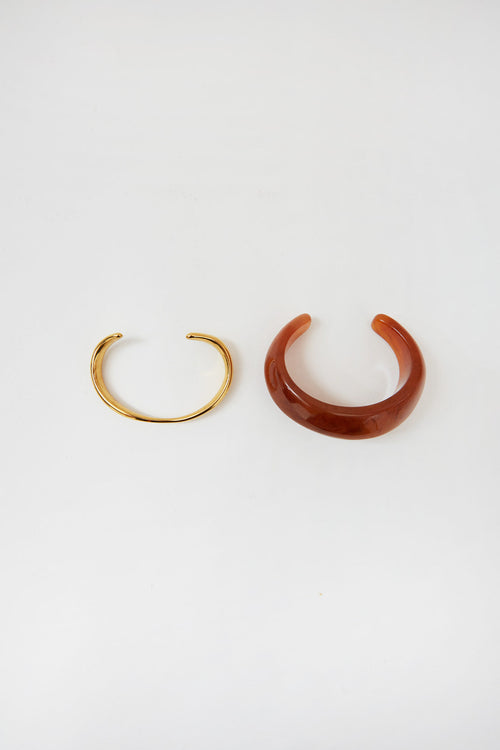 shifting bangle cuff stack / gold