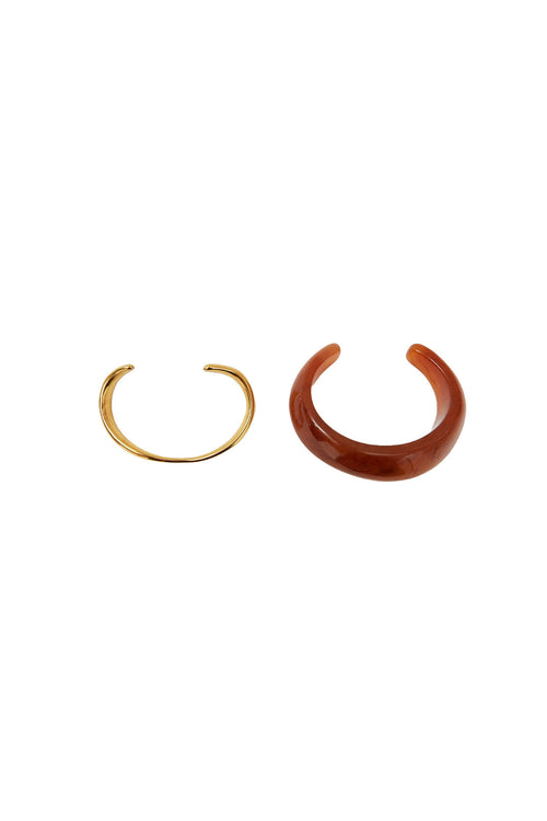 shifting bangle cuff stack / gold