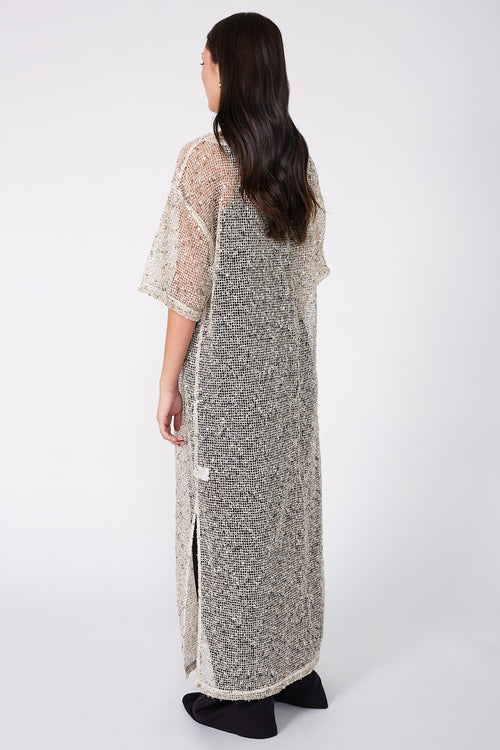 shimmered maxi dress / natural shimmer