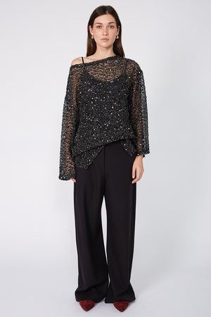 shimmered top / black shimmer