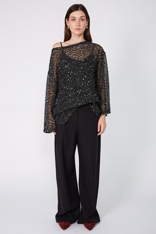 shimmered top / black shimmer