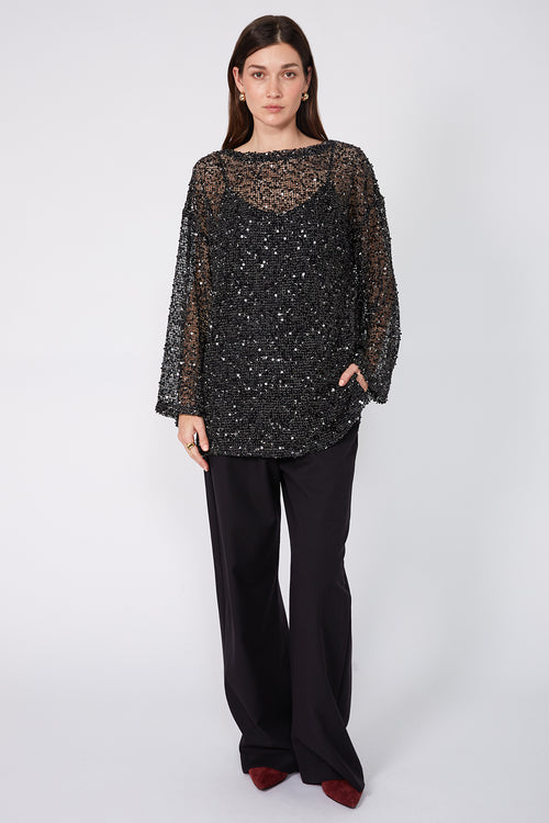 shimmered top / black shimmer