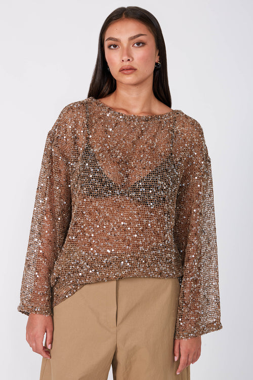 shimmered top / bronze shimmer