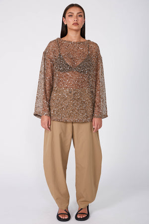 shimmered top / bronze shimmer