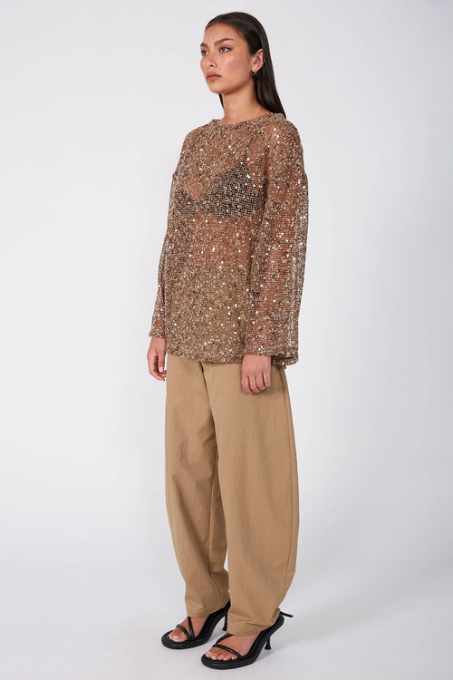shimmered top / bronze shimmer