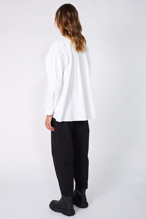 shirr longsleeve shirt / white