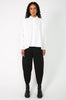 shirr shirt long sleeve / white