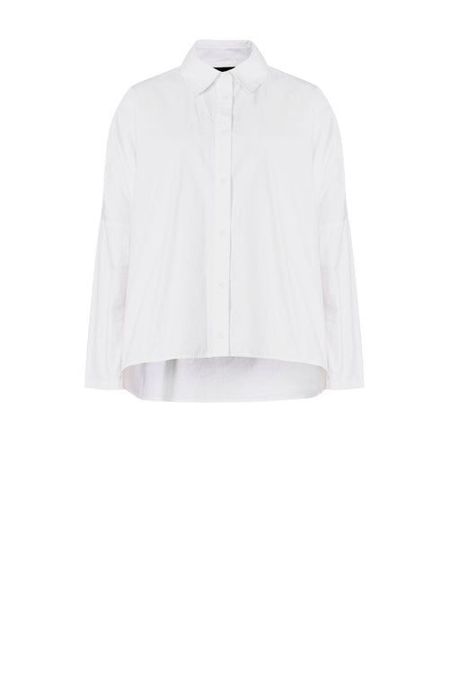 shirr shirt long sleeve / white