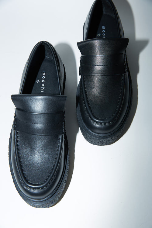 fold loafer kick / black|black