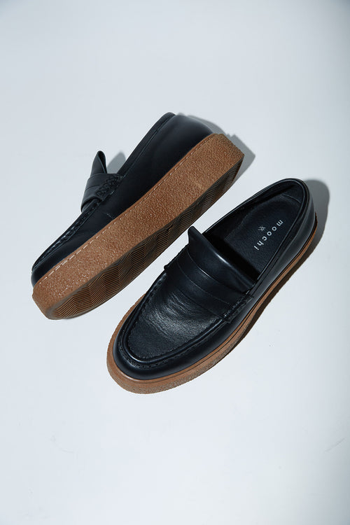 fold loafer kick / black|tan