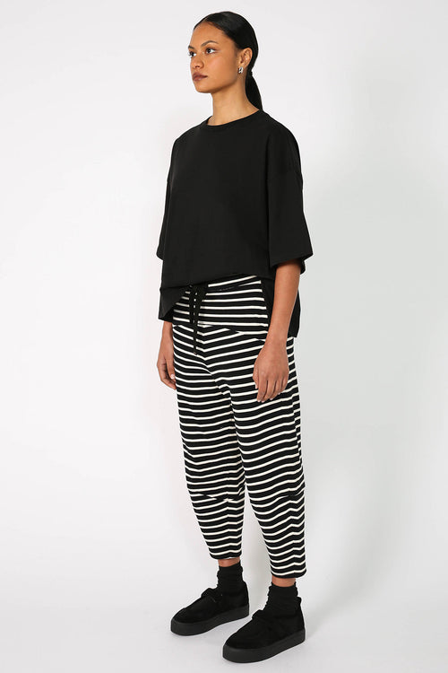 furthering track pant / black|cream stripe