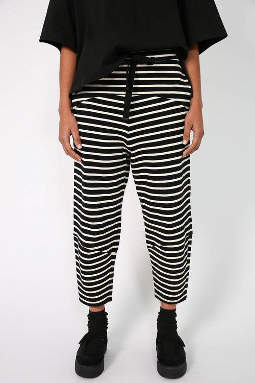 furthering track pant / black|cream stripe