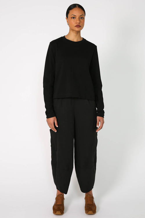 refine long sleeve tee / black