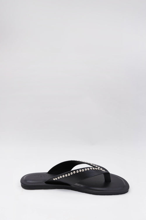 slant thong / black|silver
