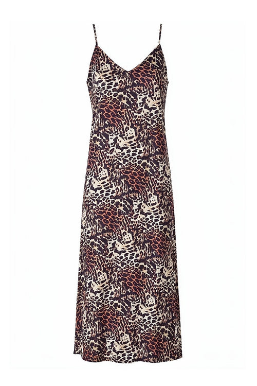 slide midi dress / ochre| black| cream cheetah print