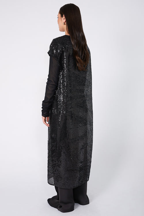 sparkle layer tabard / black sequin