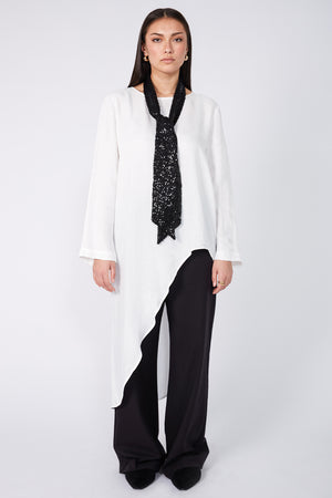 sparkle neck tie / black sequin