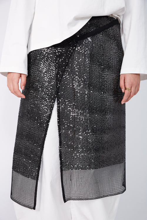 wrap sparkle layer / black sequin