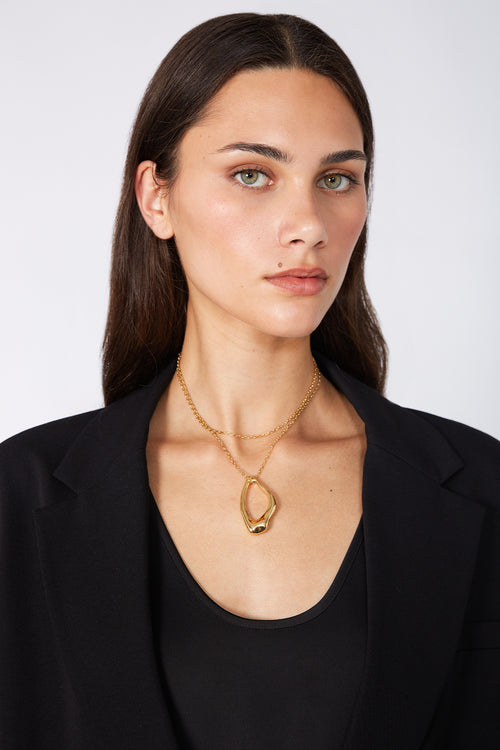 spate long necklace / gold