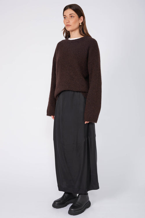 spin maxi skirt / black