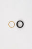 stacked wooden ring / black|gold