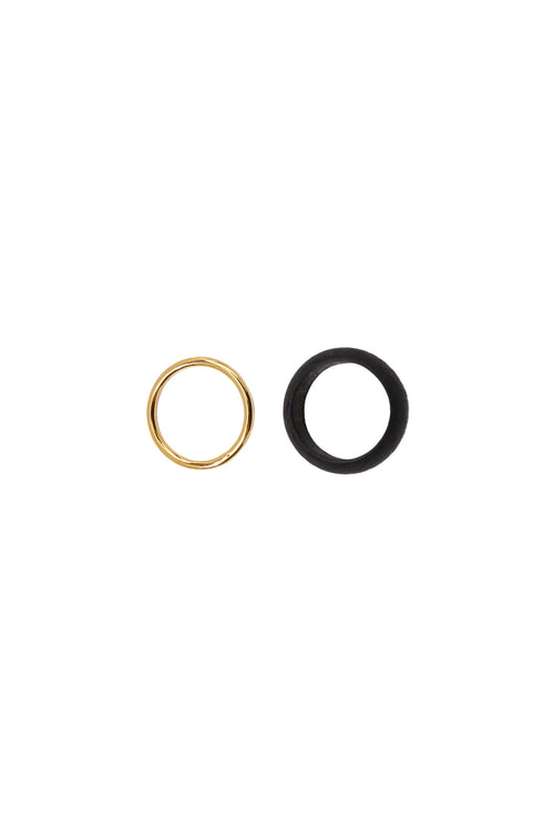 stacked wooden ring / black|gold