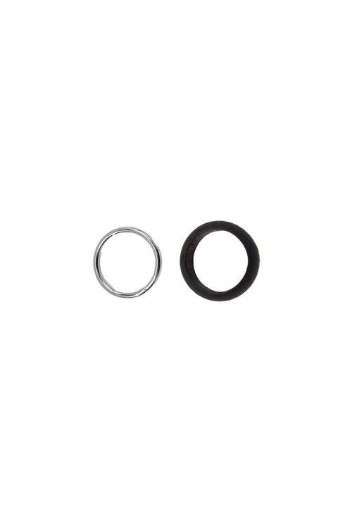 stacked wooden ring / black|silver