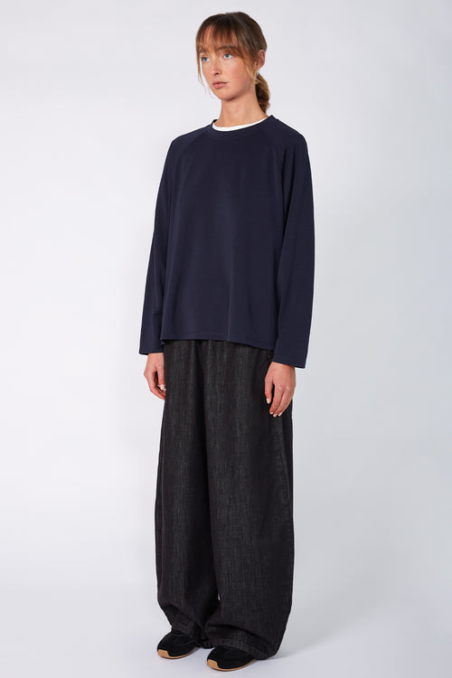 stand long sleeve tee / navy