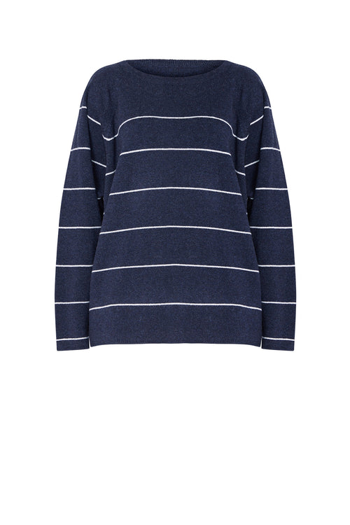 stand stripe sweater / navy | cream stripe