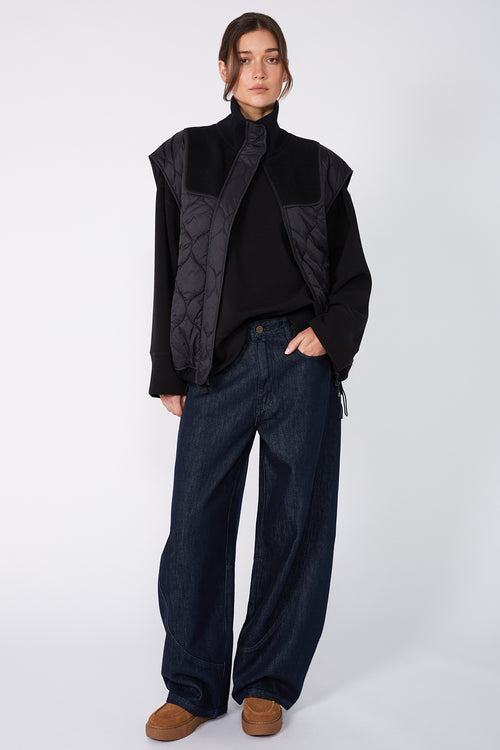 stepped sweat / black