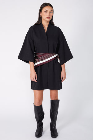 stripe moochi scarf / aubergine