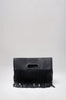 tassel fold tote / black