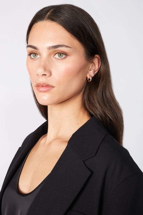 textured huggy earring / gold