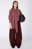 tied shirt / sangria red|ivory