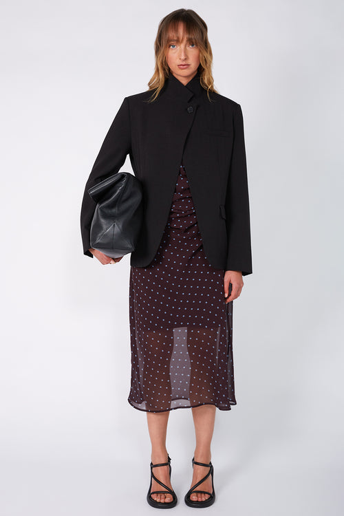 torrent dress / aubergine blue spot