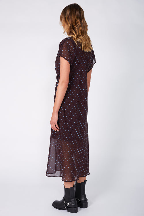 torrent dress / aubergine blue spot
