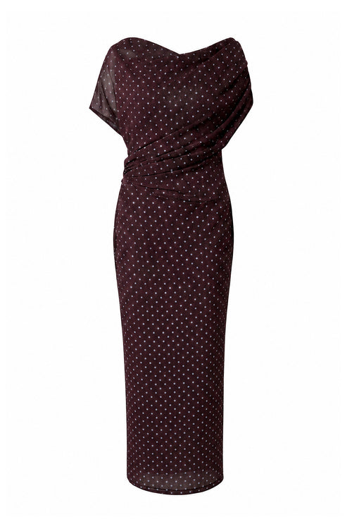 torrent dress / aubergine blue spot