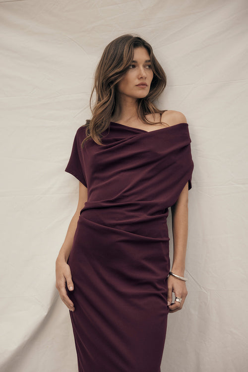 torrent maxi dress / dark sangria red