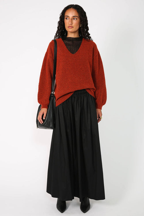 twined sweater / sumac orange